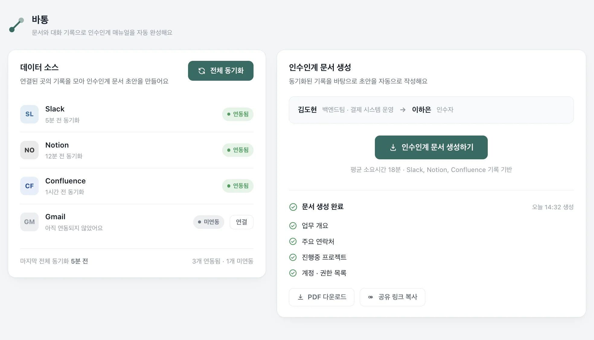업무 인수인계 자동화 툴